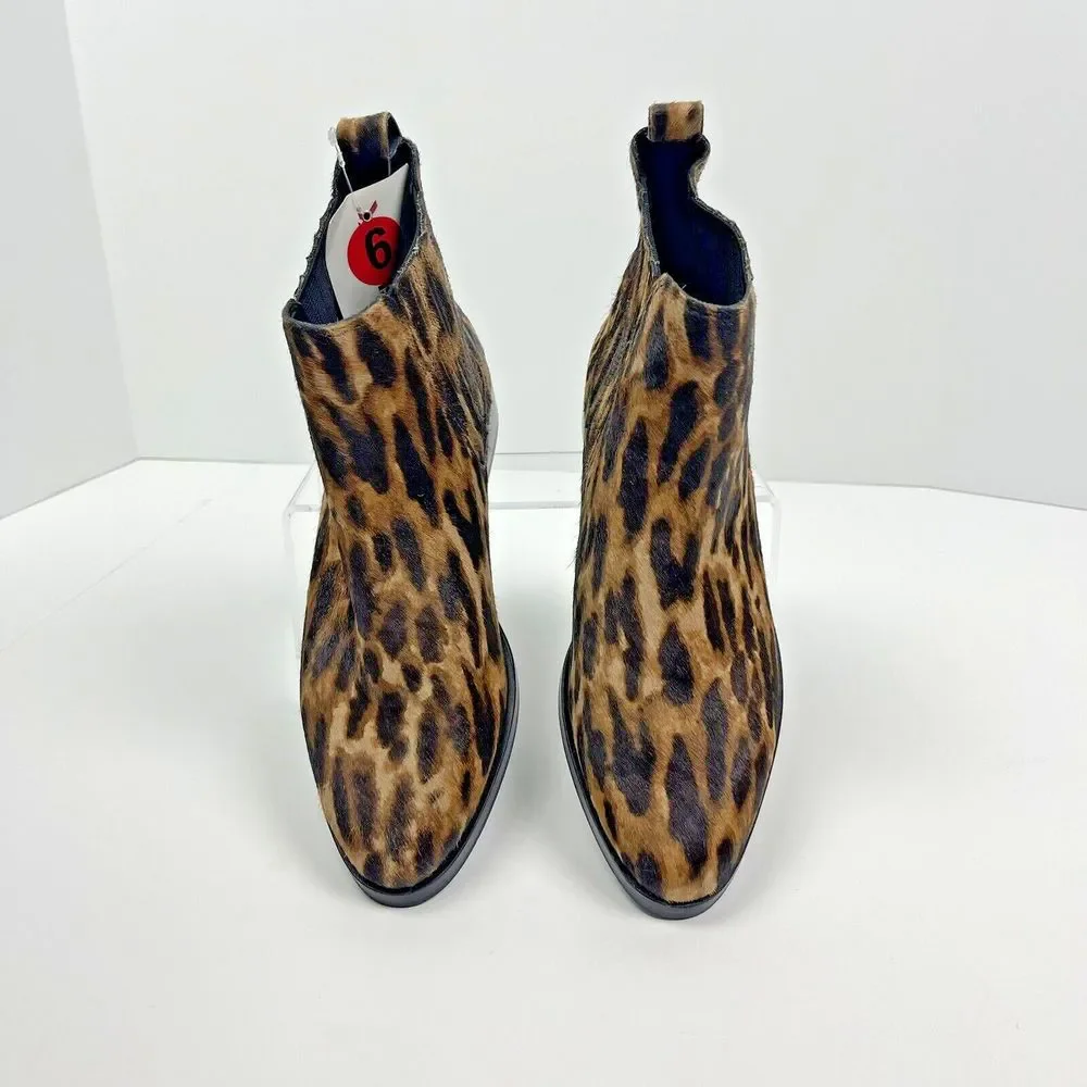 VINCE CAMUTO Cheetah‎ Print Boots Bootie Calf Hair Womens Size 6 Animal Print